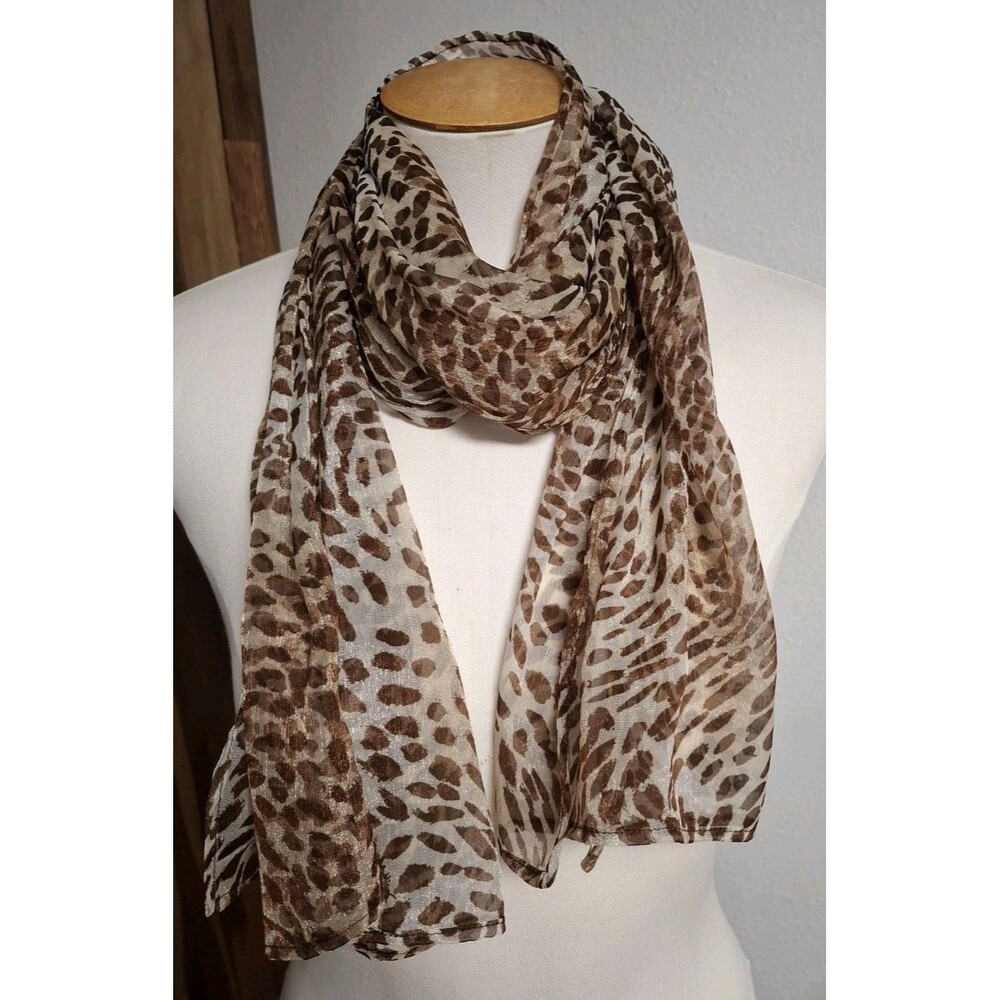 CHICO'S Animal Leopard Print Rectangular Scarf